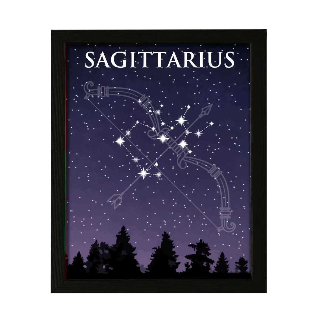 Designs ByLITA Sagittarius Zodiac Sign Night Sky, Wall Print Art | Home and Office Decor | Astrology Star Sign Bedroom Decoration | Perfect Gift