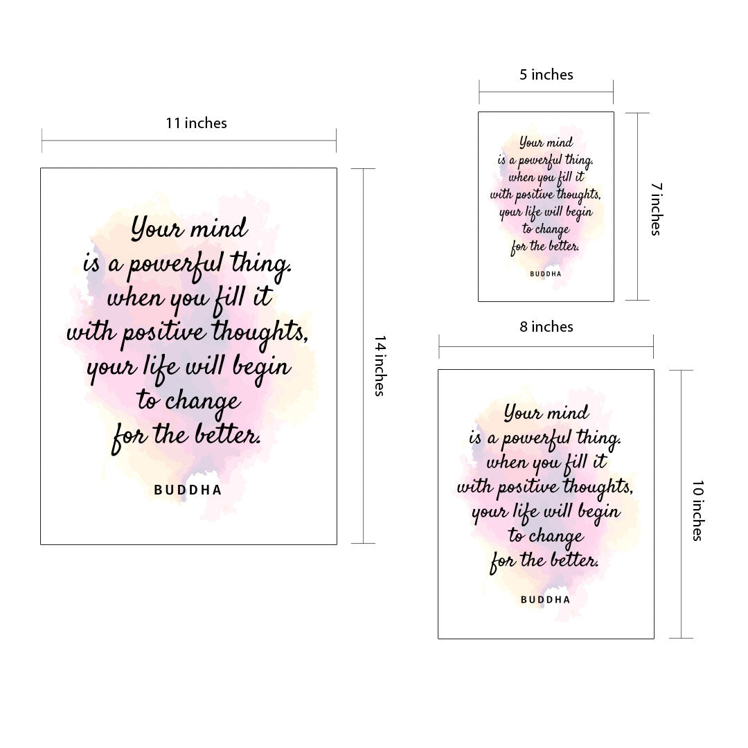 Designs ByLITA Your Mind Is A Powerful Thing. When You Fill It With Positive Thoughts, Your Life Will Begin To Change For The Better. Buddha, Framed Wall Art