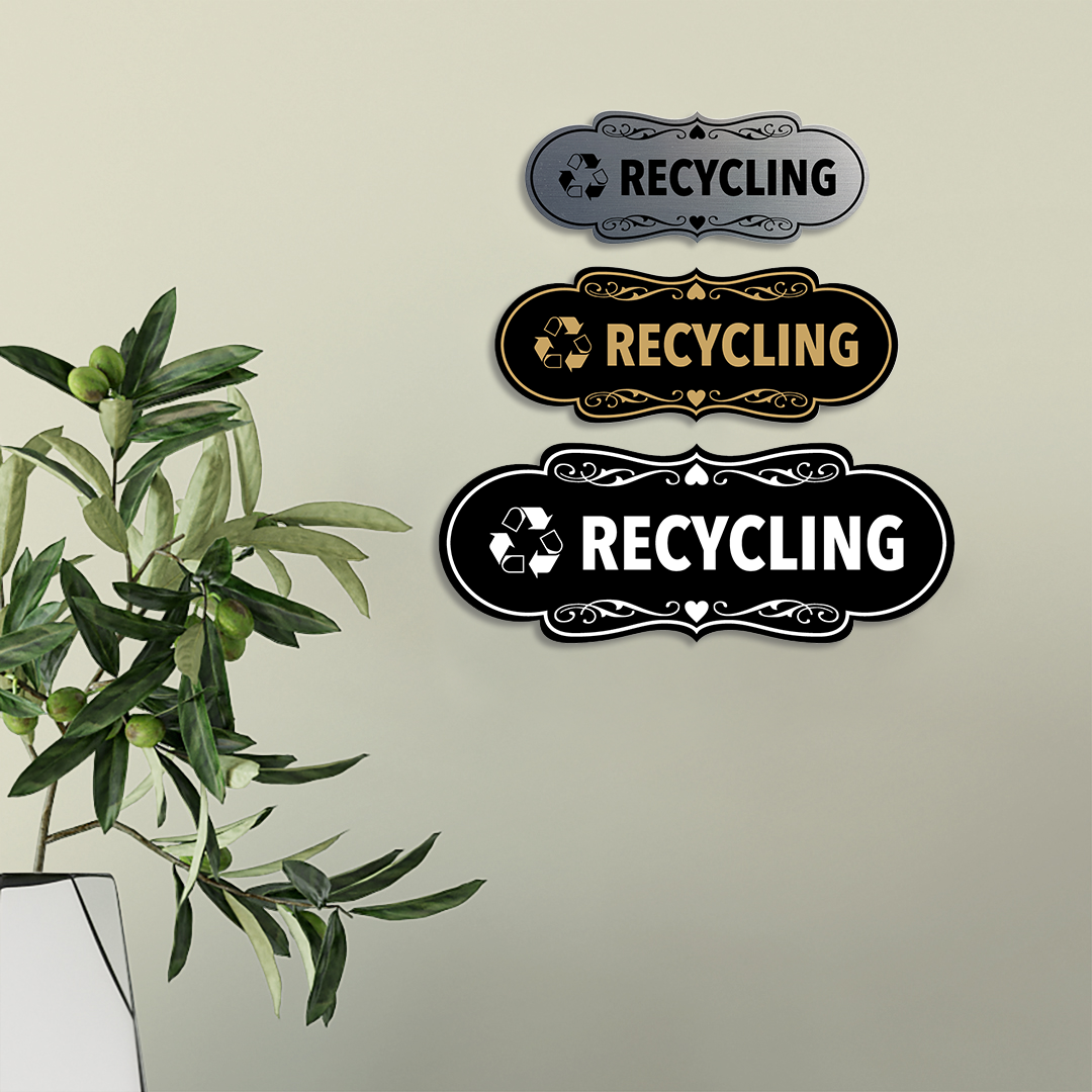 Signs ByLITA Designer Recycling Wall or Door Sign