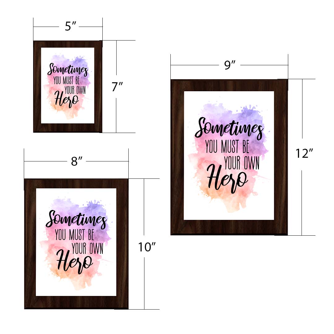 Sometimes You Must Be Your Own Hero Decorative Wall Plaque (Full Color) | Positive Affirmation Inspiration Décor