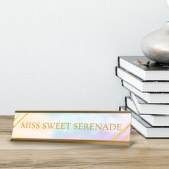 Miss Sweet Serenade Gold Frame Desk Sign (2x8") | Appreciation Idea For Her | Girlfriend| Workspace Decoration