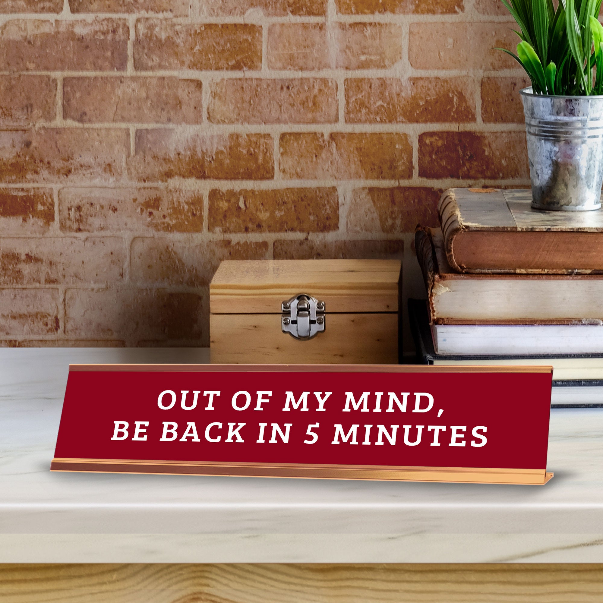 Out Of My Mind, Be Back In 5 Minutes 2 x 10" Desk Sign | Funny Office & Home Decor