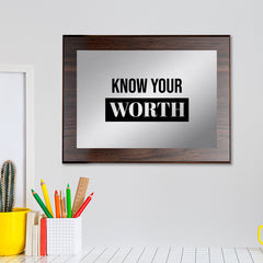 Know Your Worth Decorative Wall Plaque | Easel Mount Option | Inspirational Affirmation Wall Art