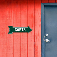 Arrow Shape Carts 12x4" Wall or Door Sign | Golf Signage