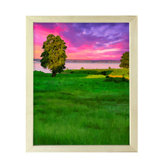 Rose Tinted Rural Sunset, Framed Print Sign Easy Installation | Beautiful Sunsets | Stylish Modern Decoration For The Home and Office