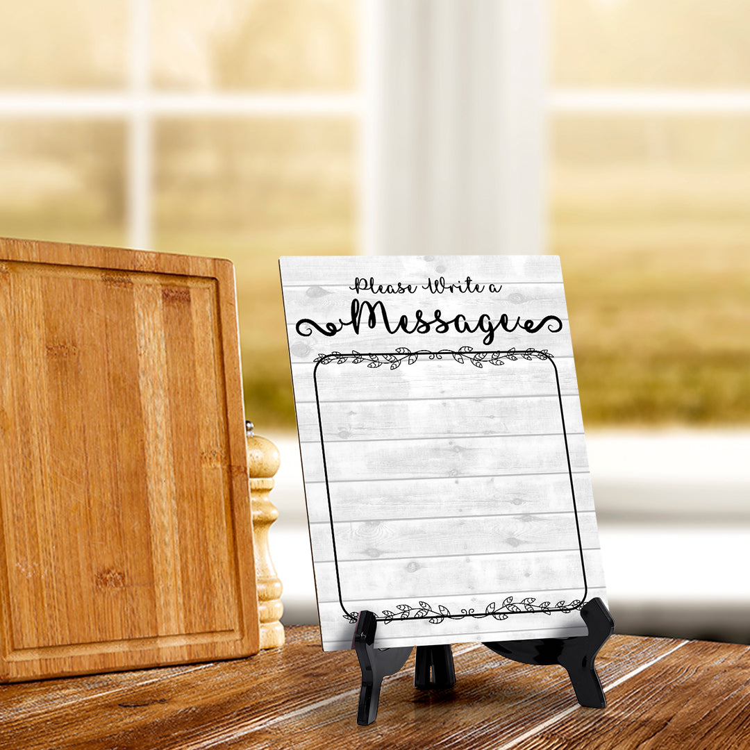 Please write a message Wipe Dry Table Sign (6x8) Office And Home Reminders | Personal Schedule | No Pen Included