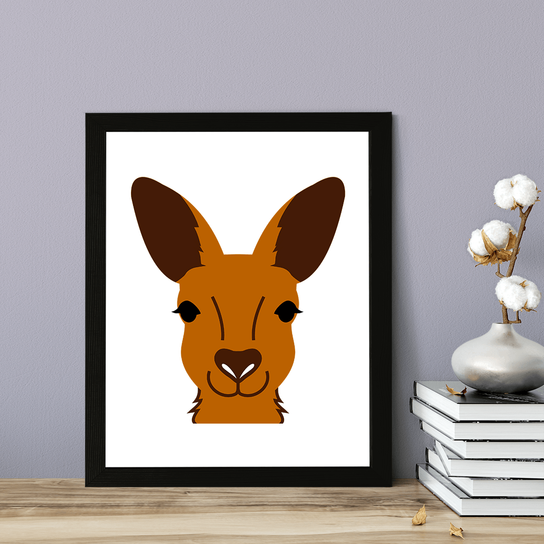 Designs ByLITA Kangaroo Wall Print Animals Art | Family Presents | Bedroom | Stylish Kindergarten Decor