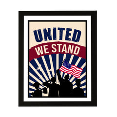 Designs ByLITA United We Stand, Wall Print Art | USA Patriotic Decoration (Unframed or Framed)