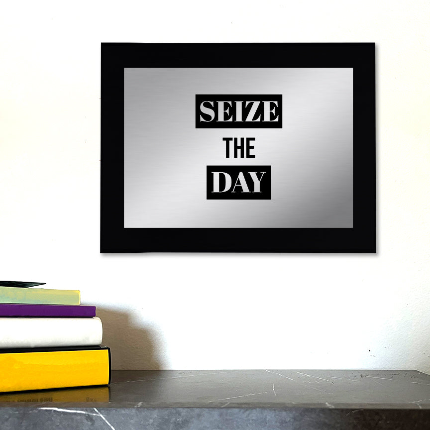 Seize The Day Decorative Wall Plaque | Easel Mount Option | Inspirational Affirmation Wall Art
