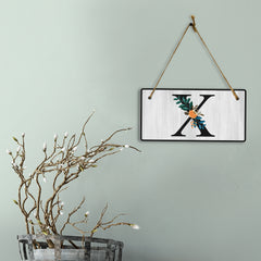 X Flower Decor 5x10 Hanging Wall or Door Sign | Alphabet Letter Room Decoration