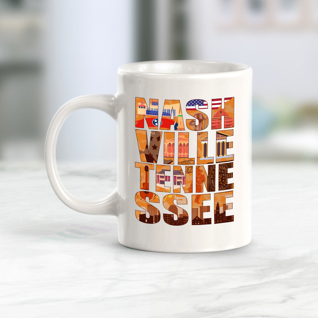 Nashville, Tennessee 11oz Plastic or Ceramic Mug | American Cities Coffee Cups