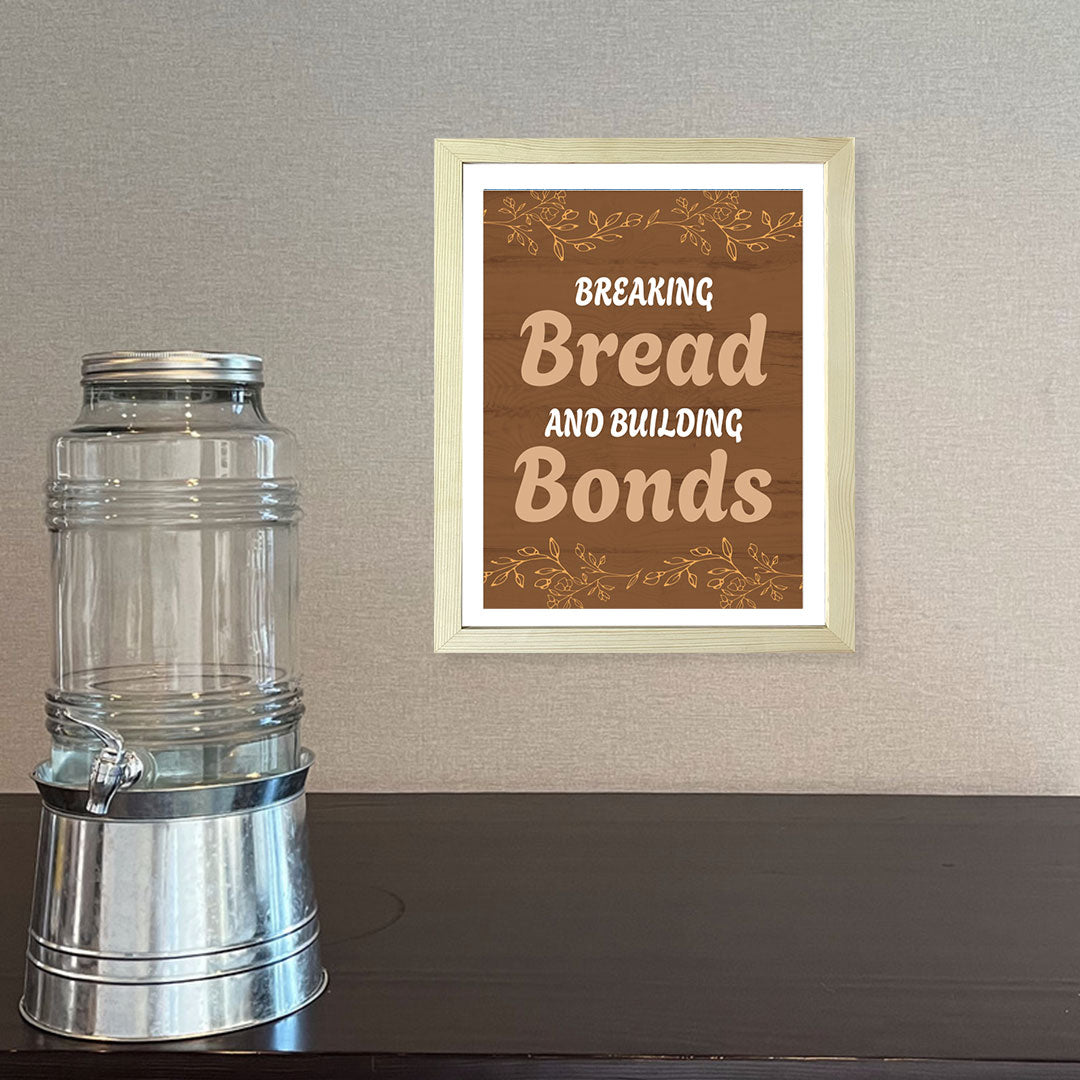 Designs ByLITA Breaking Bread And Building Bonds, Framed Wall Art Print | Religious Church & Home Decor