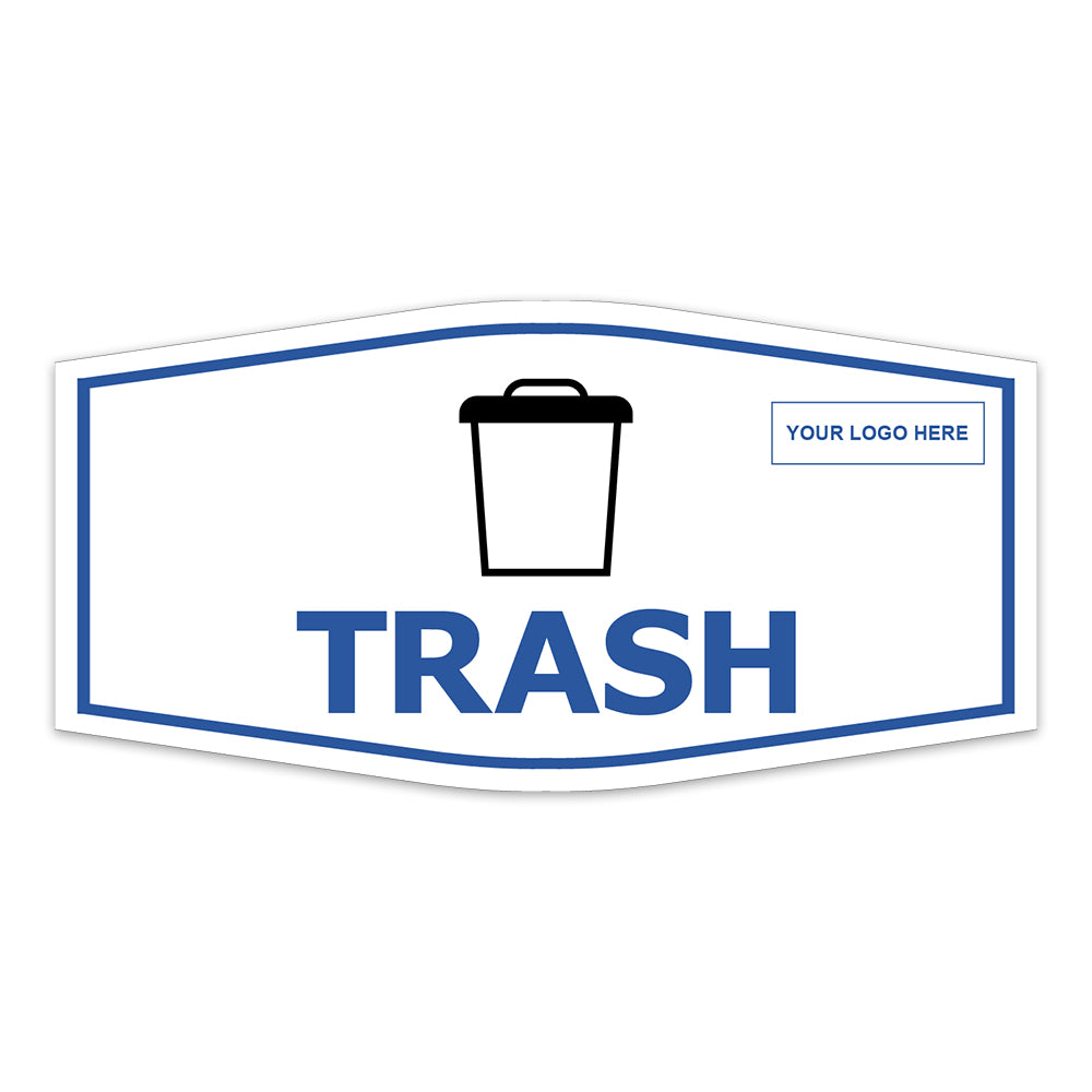 Fancy Plus | Trash Wall or Door Sign | Customizable with Your Company Logo | Durable & Easy to Install