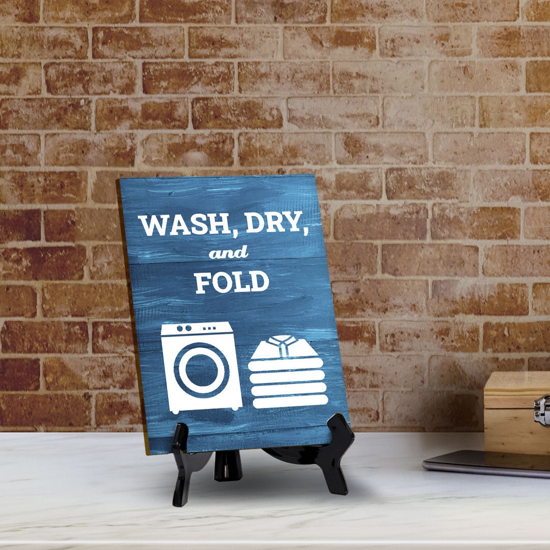 Signs ByLITA Wash, Dry, and Fold Table Sign with Acrylic Stand (6x8“)