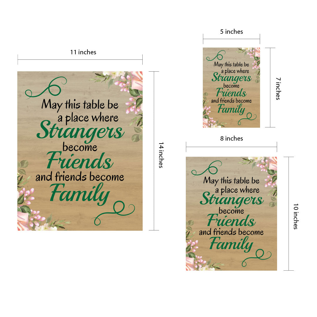 Designs ByLITA May This Table Be A Place Where Strangers Become Friends And Friends Become Family, Framed Wall Art Print | Religious Church & Home Decor