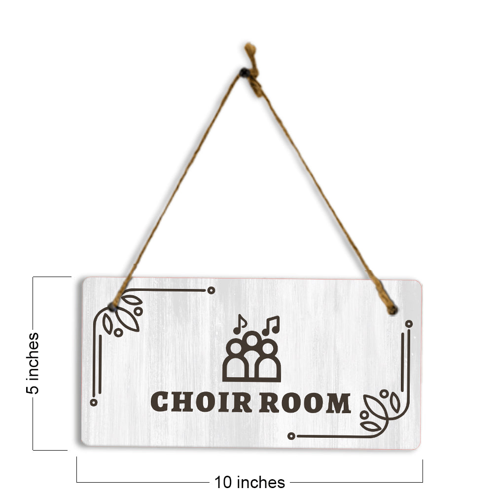 Choir Room 5x10 Hanging Plus Wall or Door Sign | Religious Rustic Wood Sign