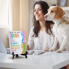 Before You Speak Think Is It... True? Helpful? Inspiring? Necessary? Kind? Table Sign with Acrylic Stand (6x8“) | Elementary School Decoration