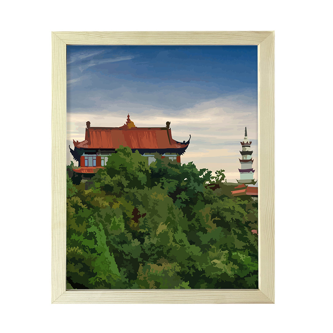 Designs ByLITA Oriental Treetop Temple, Wall Print Art | Old Masterpieces | Stylish Modern Decoration For The Home and Office
