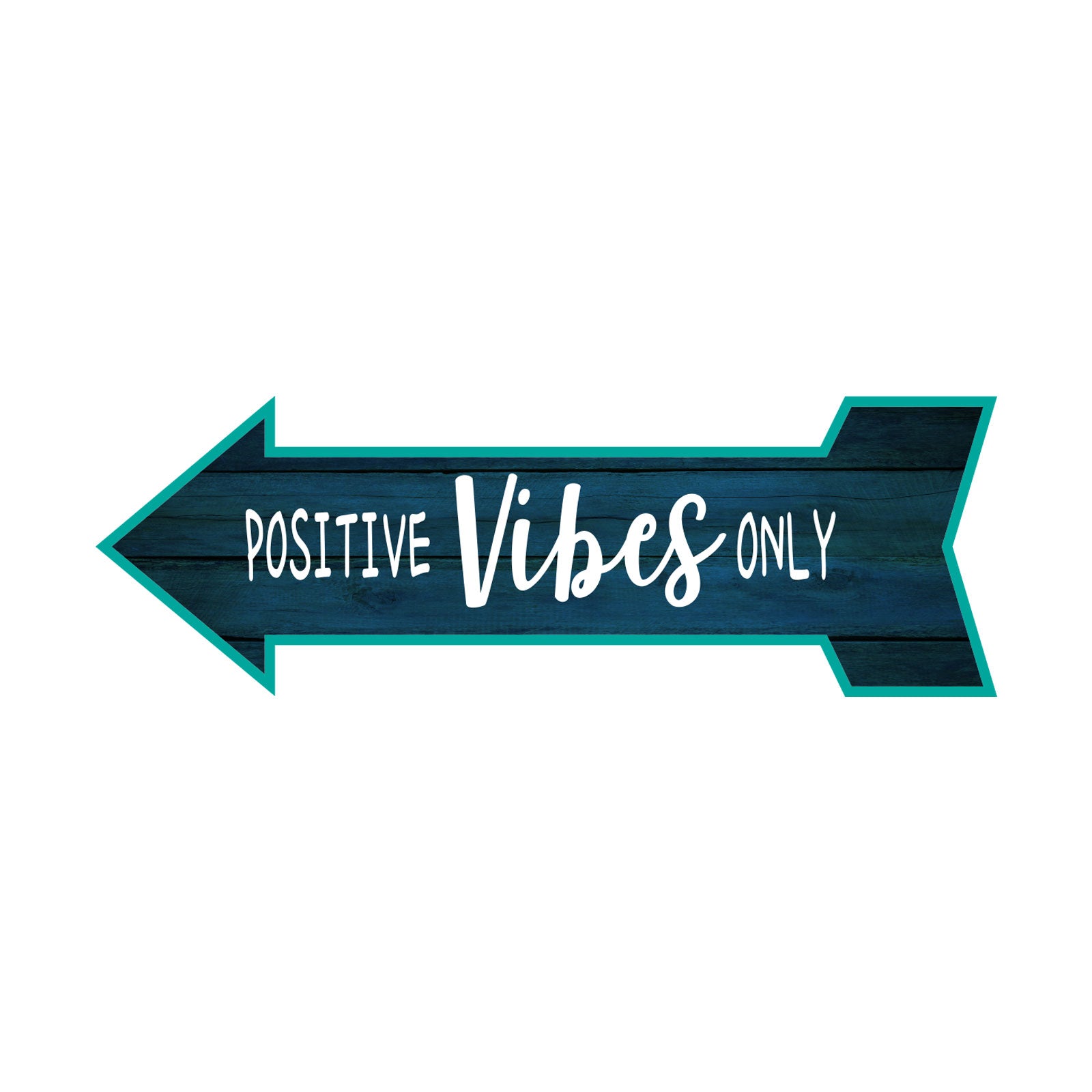 Arrow Shape Positive Vibes Only 12x4" Wall or Door Sign | Funny Home Decor | Shop Décor