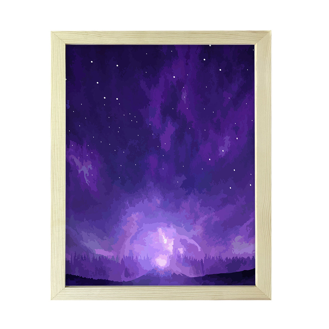 Designs ByLITA Violet Dreams Starry Night, Wall Print Art | Beautiful Flowers | Stylish Modern Decoration For The Home and Office