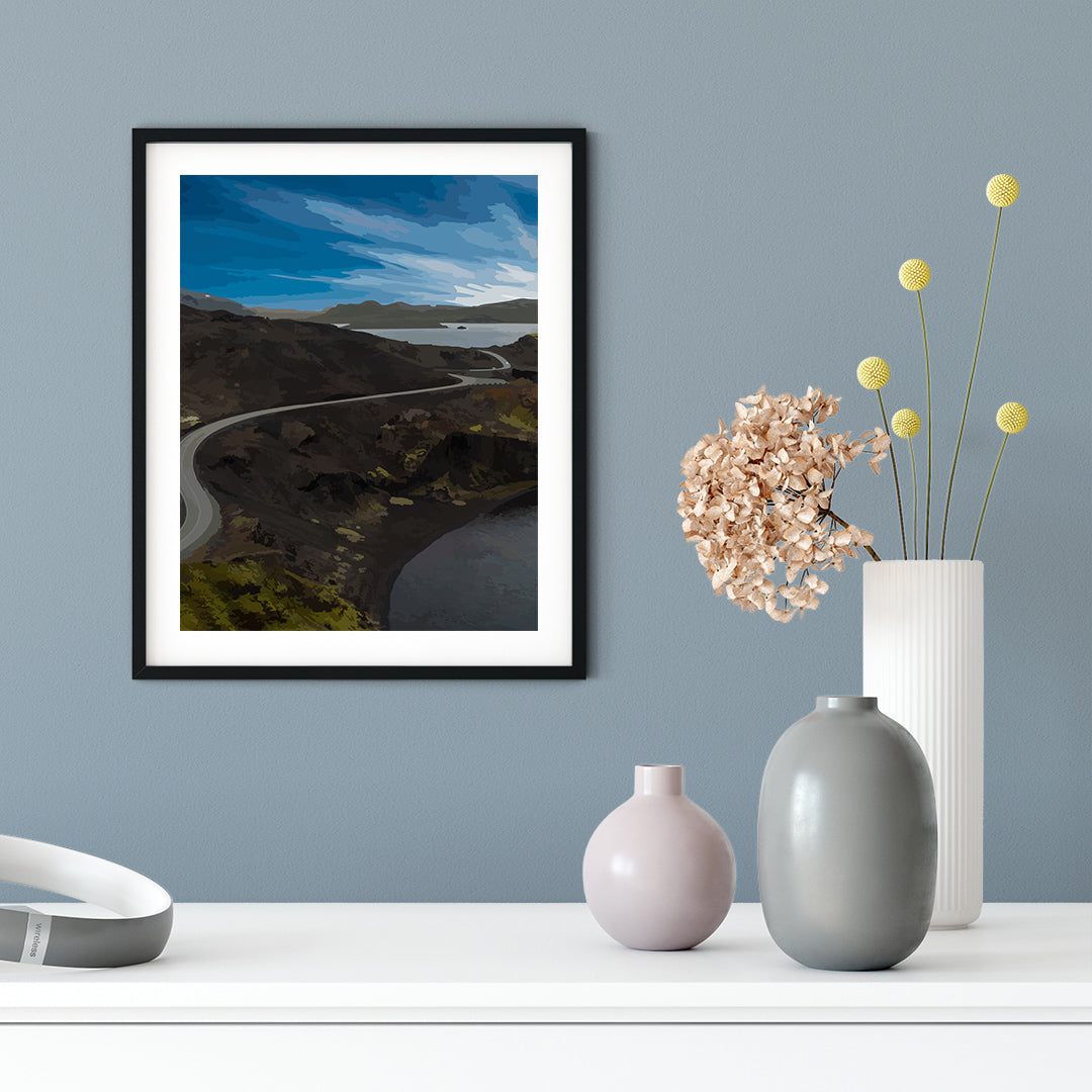 Designs ByLITA Starlight Coastal Road, Wall Print Art | Beautiful Flowers | Stylish Modern Decoration For The Home and Office