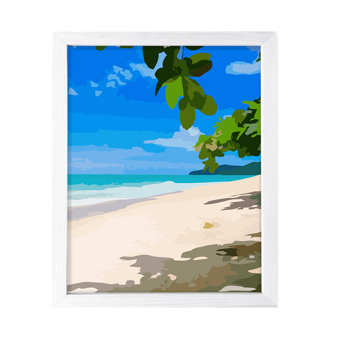 Tranquil Tropical Peace, Framed Print Sign Easy Installation | Holidays By The Sea | Stylish Modern Decoration For The Home and Office
