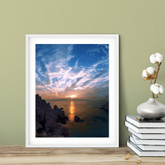 Designs ByLITA Clifftop Sunset Bliss, Wall Print Art | Old Masterpieces | Stylish Modern Decoration For The Home and Office