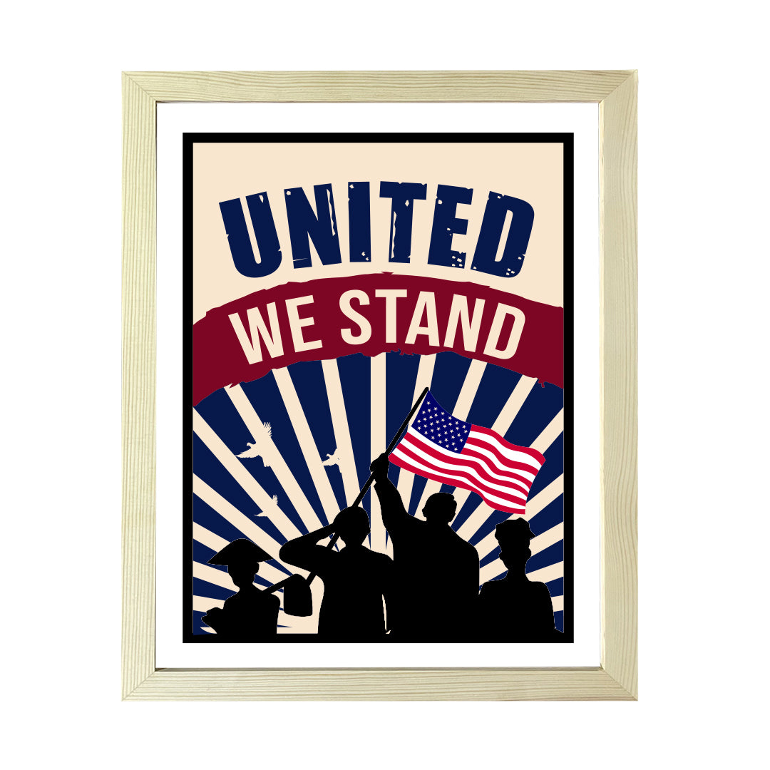 Designs ByLITA United We Stand, Wall Print Art | USA Patriotic Decoration (Unframed or Framed)