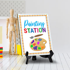 Signs ByLITA Painting Station 1, Table Sign with Acrylic Stand (6x8“)