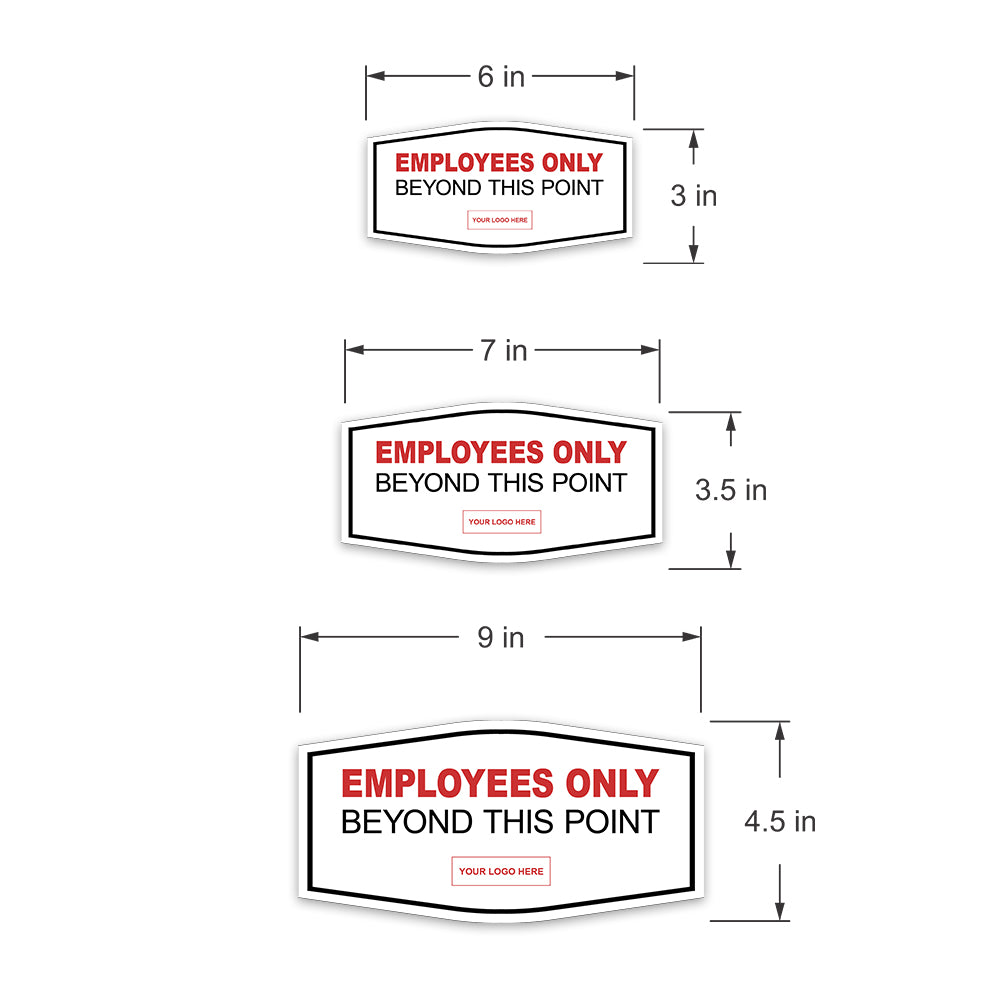 Signs ByLITA Fancy Plus | Employees Only Beyond This Point Wall or Door Sign | Customizable with Your Company Logo | Durable & Easy to Install