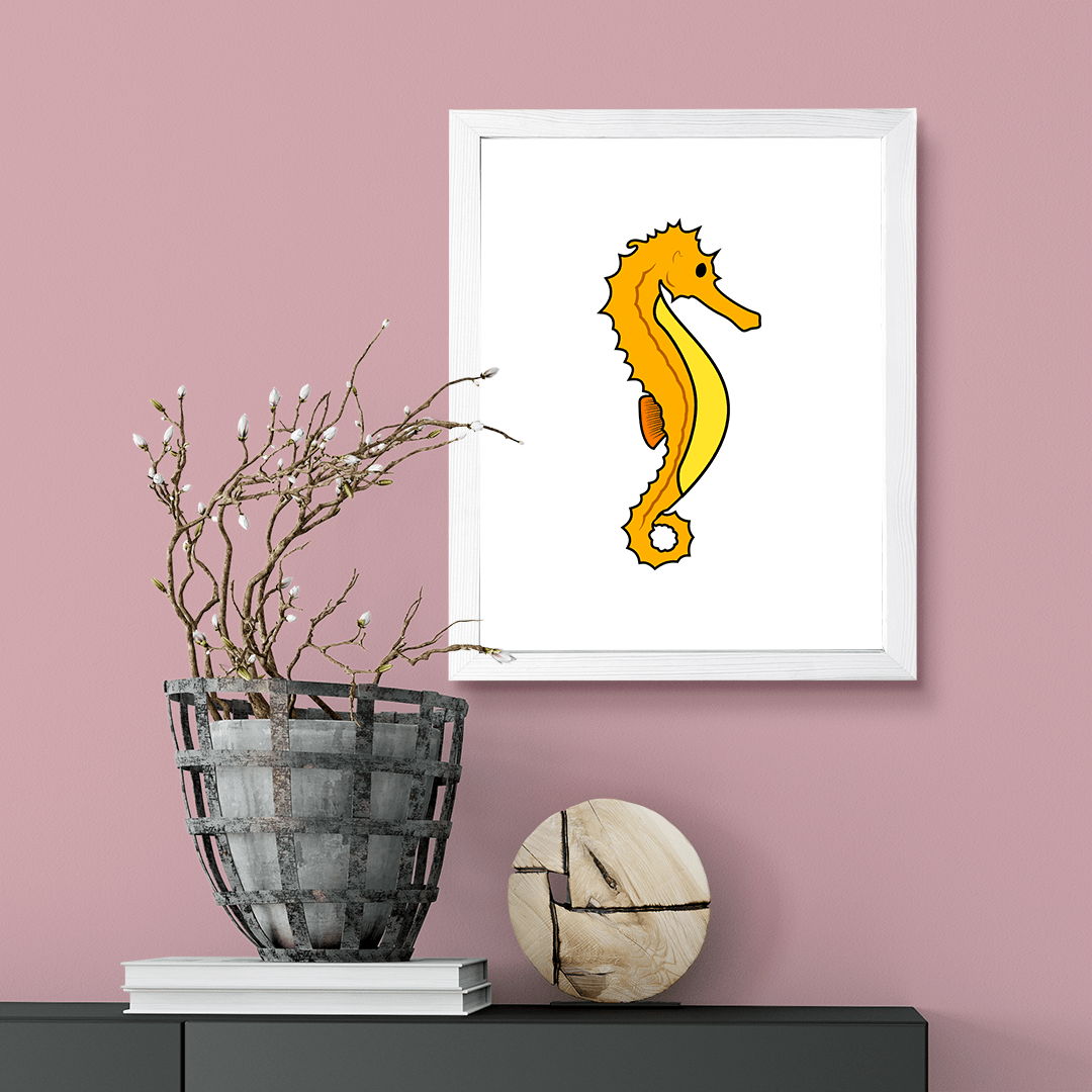Designs ByLITA Seahorse, Wall Print Animals Art | Family Presents | Bedroom | Stylish Kindergarten Decor