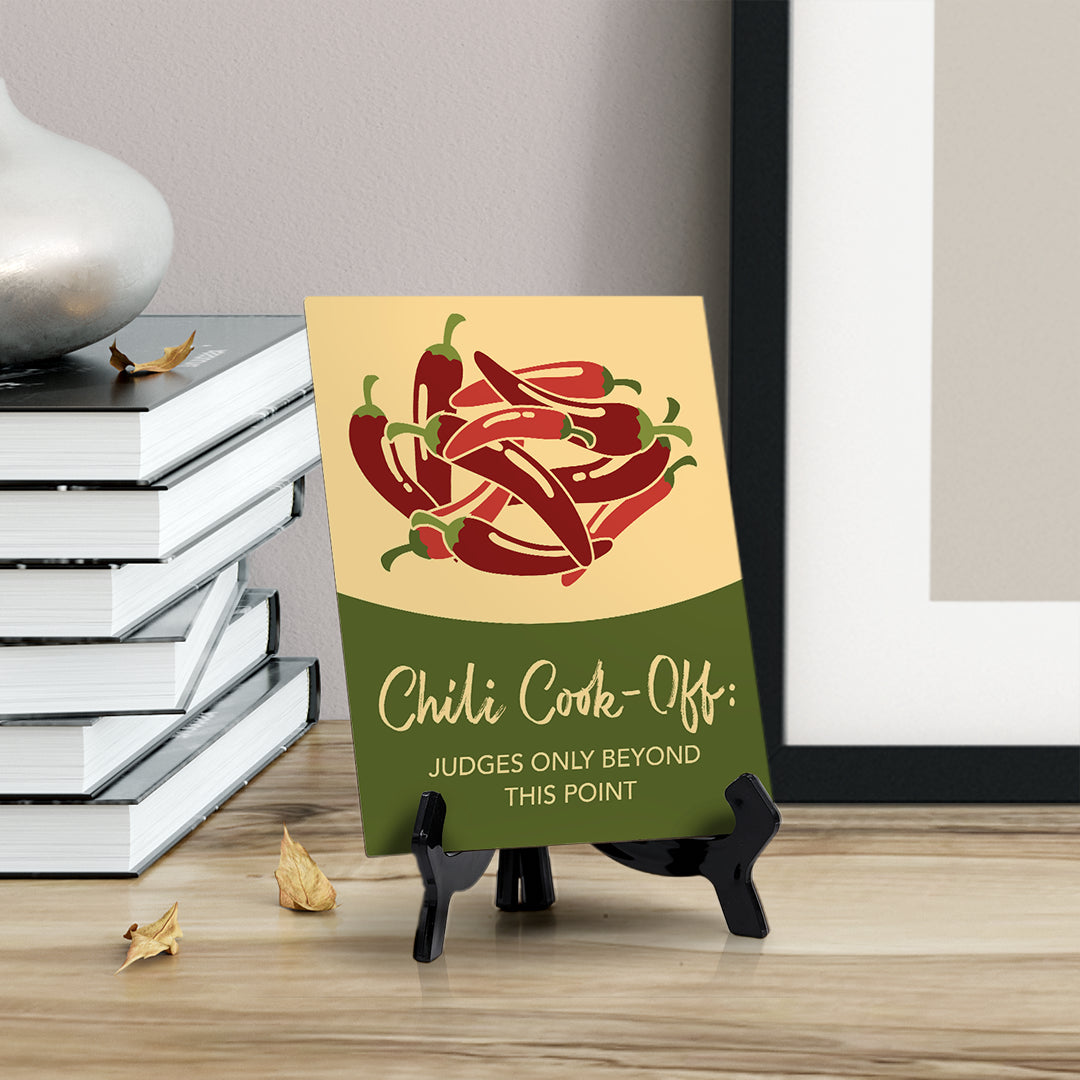 Signs ByLITA Chili Cook-Off: Judges Only Beyond This Point Table Sign With Acrylic Stand (6x8“)