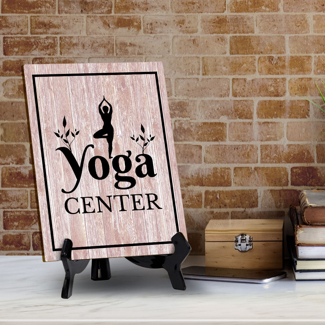 Signs ByLITA Yoga Center Table Sign with Acrylic Stand (6x8“)