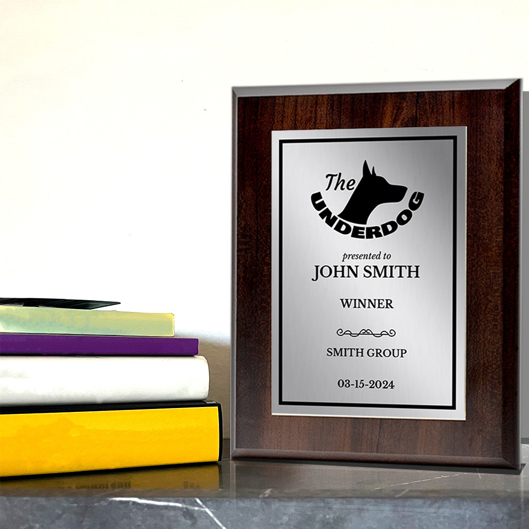 The Underdog Customizable Award Plaque | Easel Mount Option | Achievement and Recognition Personalizable Plaques