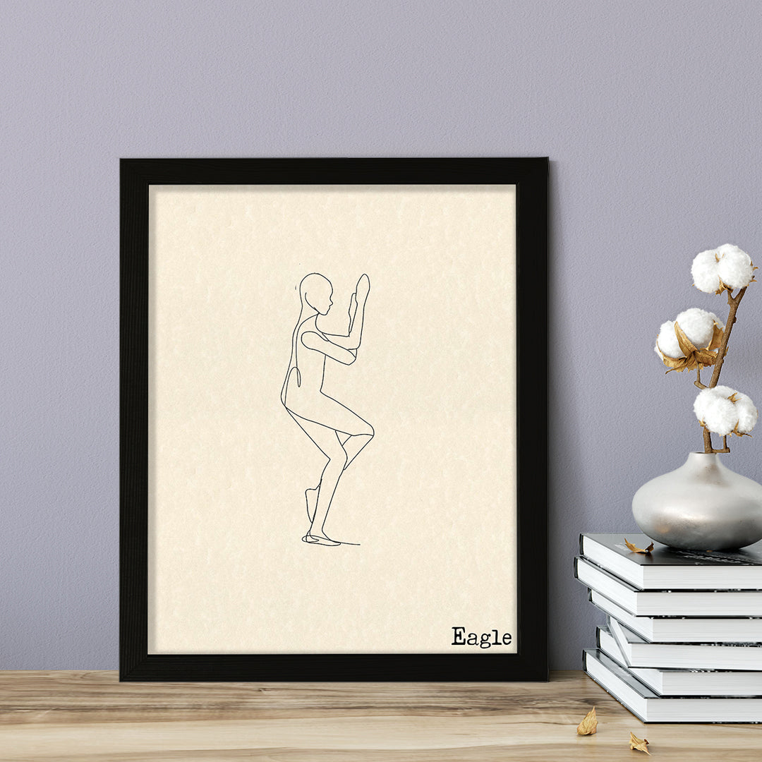Eagle, FRAMED Print Yoga Wall Art
