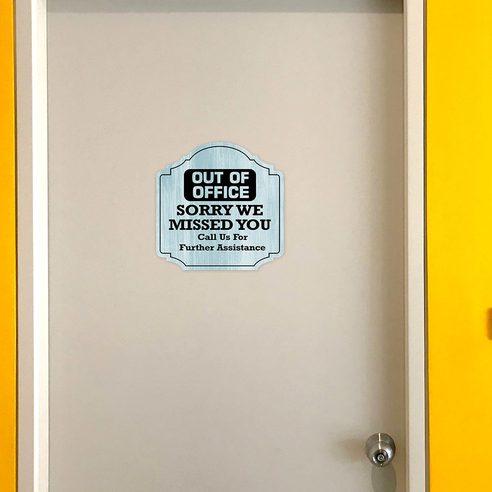 Heritage Plus Out Of Office Sorry We Missed You Call Us For Further Assistance Wall or Door Sign | Home & Office Decor