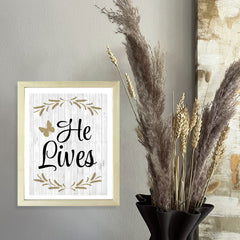 Designs ByLITA He Lives, Framed Wall Art Print | Religious Church & Home Decor