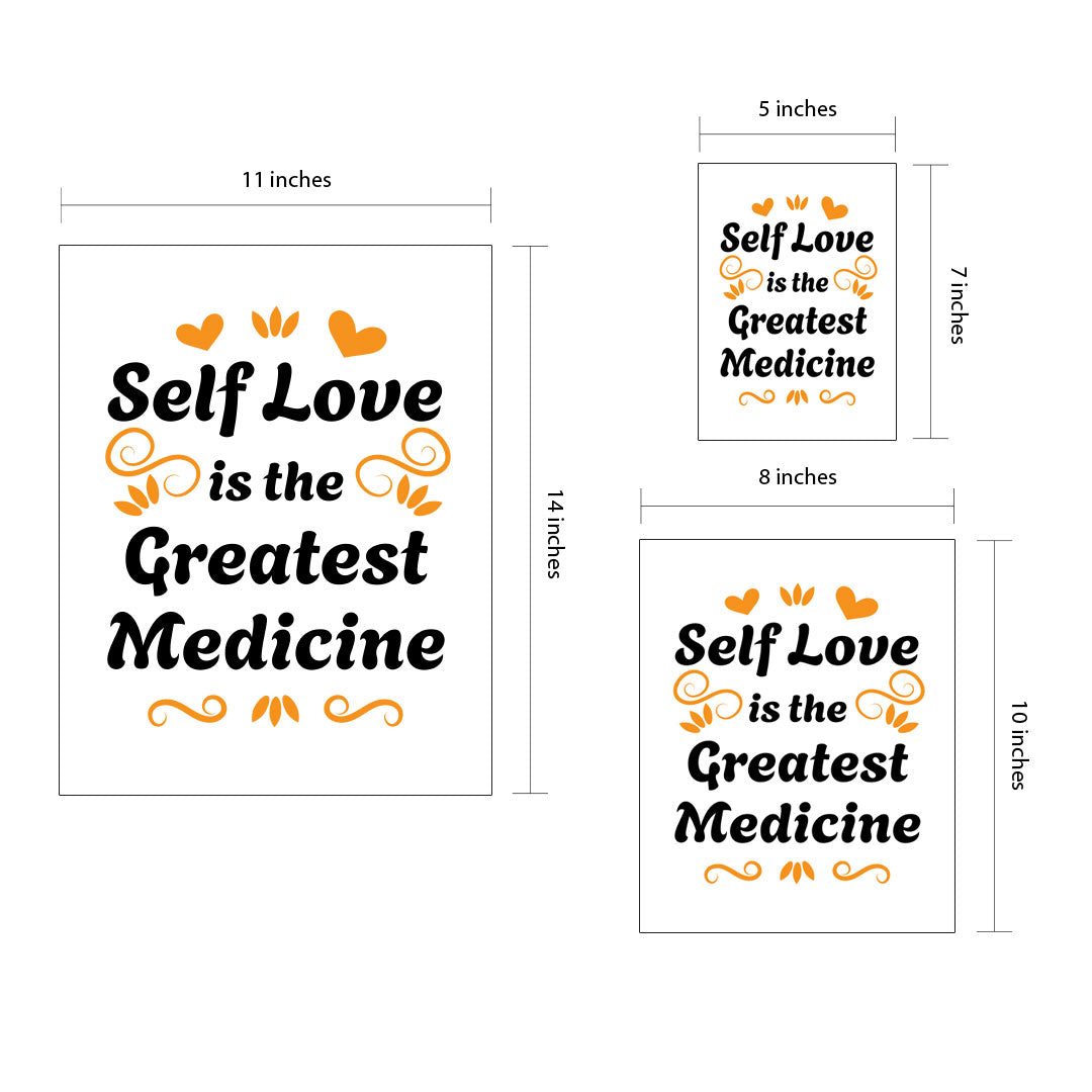 Designs ByLITA Self Love Is The Greatest Medicine, Framed Wall Art Print | Positive Motivational Decor