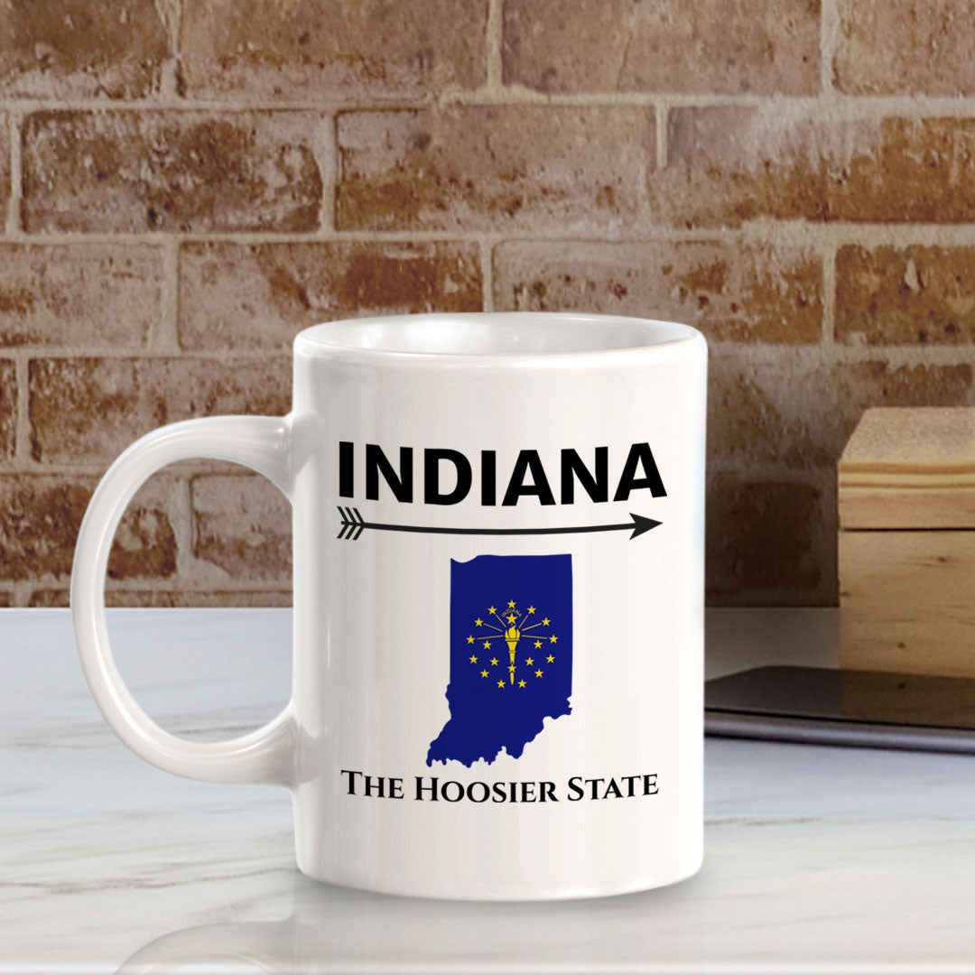 Designs ByLITA Indiana: The Hoosier State 11oz Plastic or Ceramic Coffee Mug | State Pride Collection
