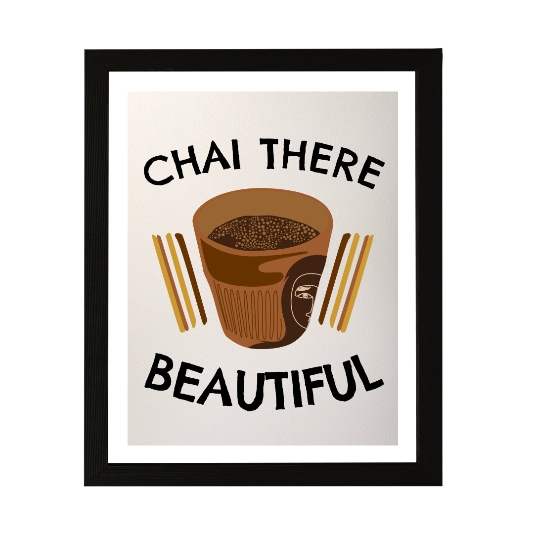 Designs ByLITA Chai There Beautiful, Wall Print Art | Retro Bar Decoration