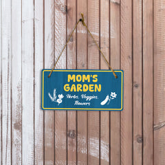 Mom's Garden Herbs, Veggies, Flowers 5x10 Hanging Plus Wall or Door Sign | Home Decor