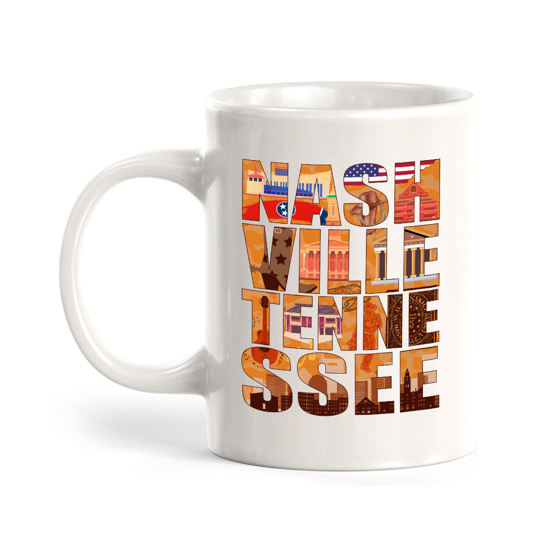 Nashville, Tennessee 11oz Plastic or Ceramic Mug | American Cities Coffee Cups