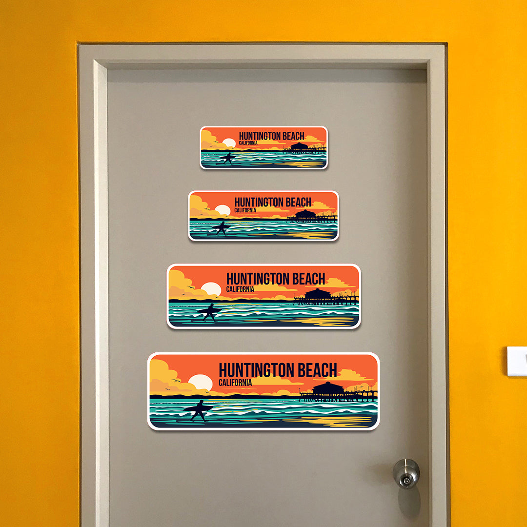 Standard Plus Huntington Beach, California Wall or Door Sign | Famous US Beaches Souvenir