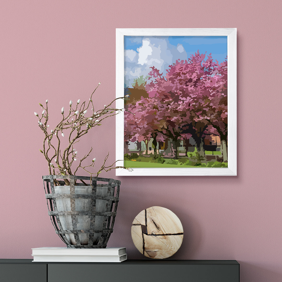 Designs ByLITA Blooming Cheery Blossom, Wall Print Art | Beautiful Flowers | Stylish Modern Decoration For The Home and Office
