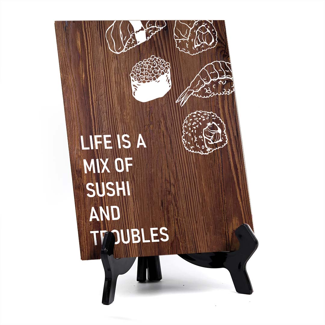 Decoration For Sushi Lovers Table Sign with Acrylic Stand (6x8“)