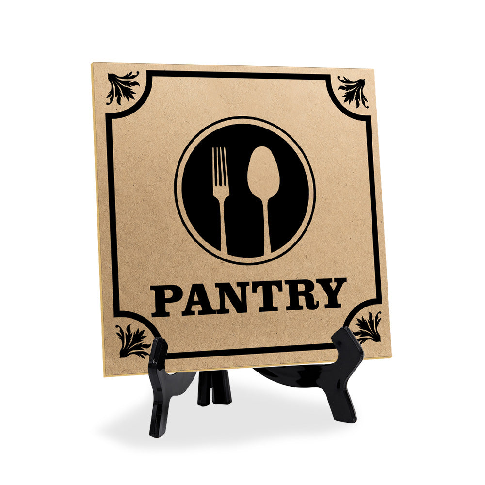Pantry 5"x 5" Square Table Sign With Acrylic Easel | Home & Office Decor