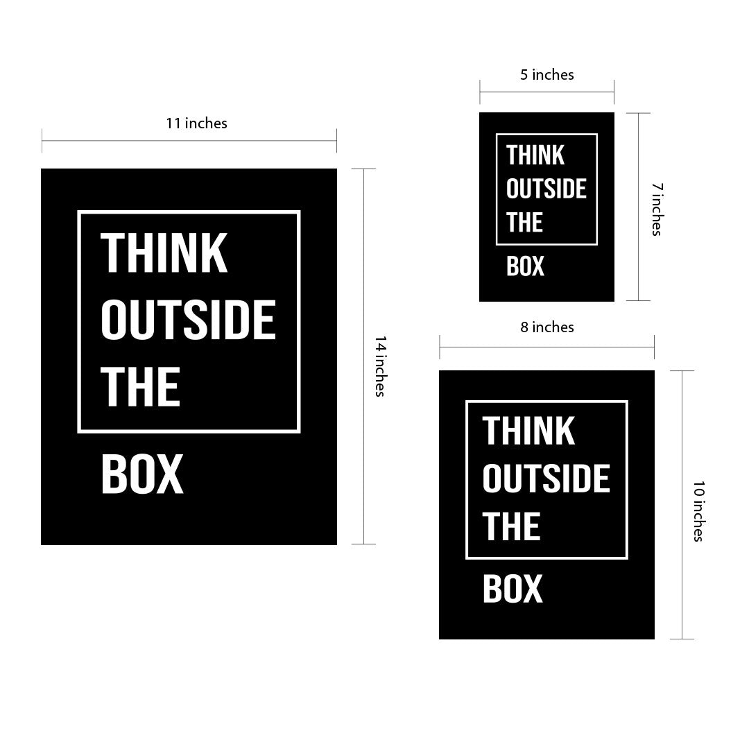 Designs ByLITA Think Outside The Box, Framed Wall Art Print | Positive Motivational Decor