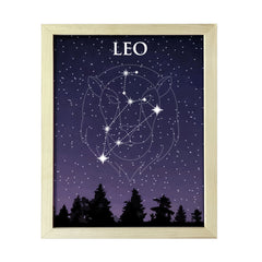 Designs ByLITA Leo Zodiac Sign Night Sky, Wall Print Art | Home and Office Decor | Astrology Star Sign Bedroom Decoration | Perfect Gift