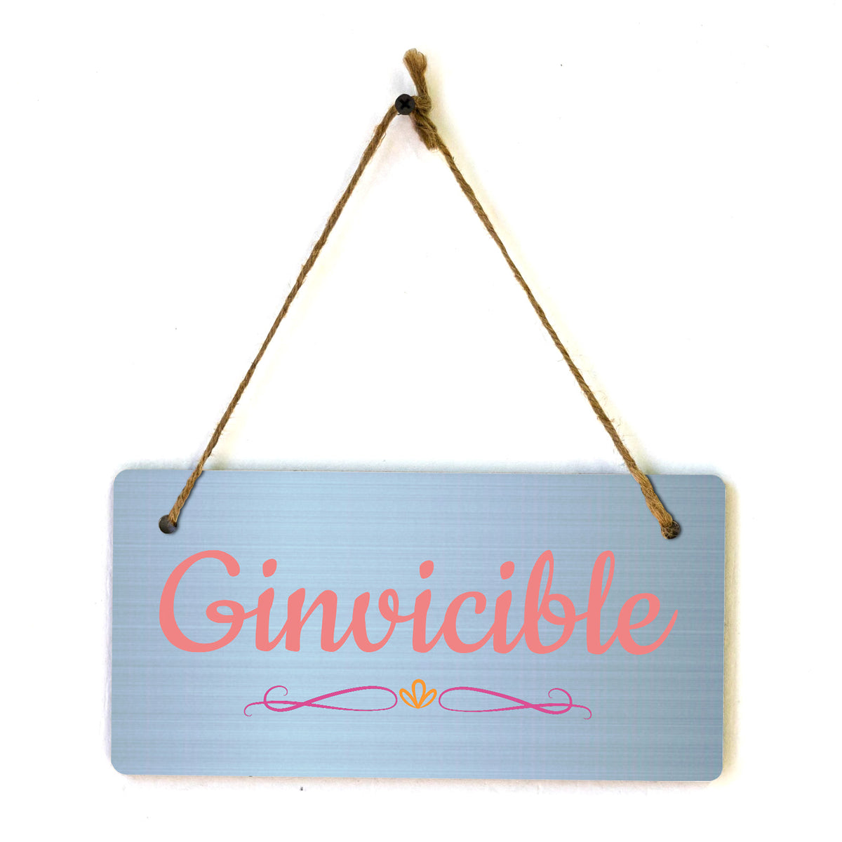 Ginvincible 5x10 Hanging Plus Wall or Door Sign | Family and Friends Home Decor