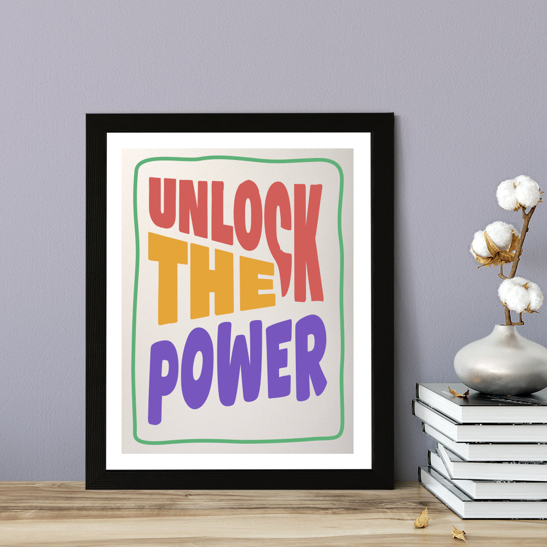 Designs ByLITA Unlock the Power, Wall Print Art | Funky Home Decor